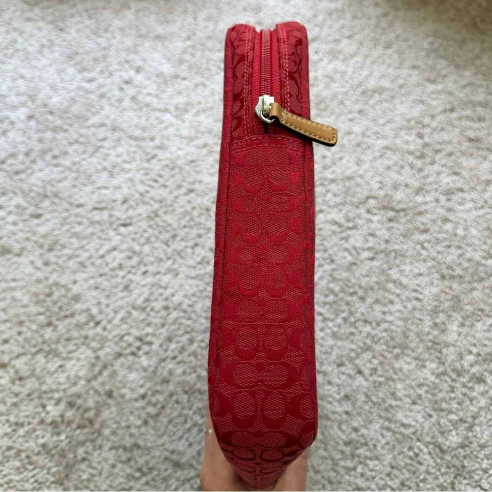 Coach Voyage Signature Padded Laptop Case - Red Canvas - Picture 10 of 13